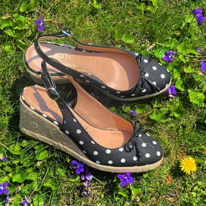 NWT Polka Dot Wedge Sandals Kate Spade Pajama Party Summer Cruise Sandal
